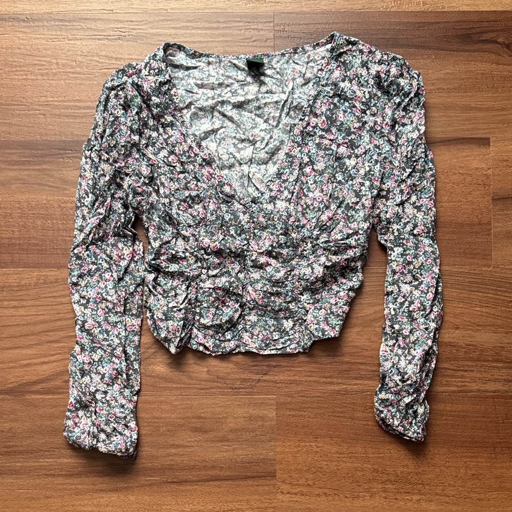 Floral V-Neck Women's Top